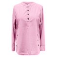 thumbnail image 5 of WTXUE Womens Vintage Corduroy Shirts Button V Neck Top Long Sleeve Tops Oversized Casual Knitted Pullover Loose Fit Comfy Trendy Basic Pullover Sweatshirts Tunic Sweatshirts Pink S, 5 of 5
