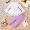 thumbnail image 5 of TOWED22 Toddler Girl Baby Clothes Fall Winter Outfits Long Sleeve Sweatshirt + High WaistPants 2 Piece Set for Play(Light Purple,3-6 M), 5 of 6