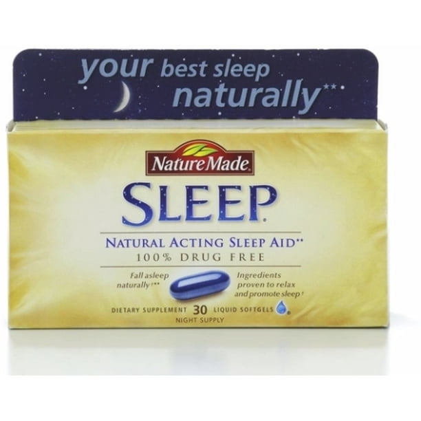 Nature Made Natural Sleep Aid Liquid Softgels 30 Ea Pack Of 4 Walmart Com Walmart Com