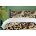 thumbnail image 4 of Ambesonne Leopard Print Duvet Cover Set, Abstract Blend Earthy, King, Pastel Brown Forest Green, 4 of 6
