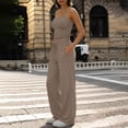 thumbnail image 6 of VBVC Women's 2 Piece Y2K Drawstring Sweatsuit Sets,Spaghetti Strap Top and Wide Leg Pants For Women,Ladies Going Out Lounge Outfits with Pockets,Khaki,S-2XL, 6 of 7