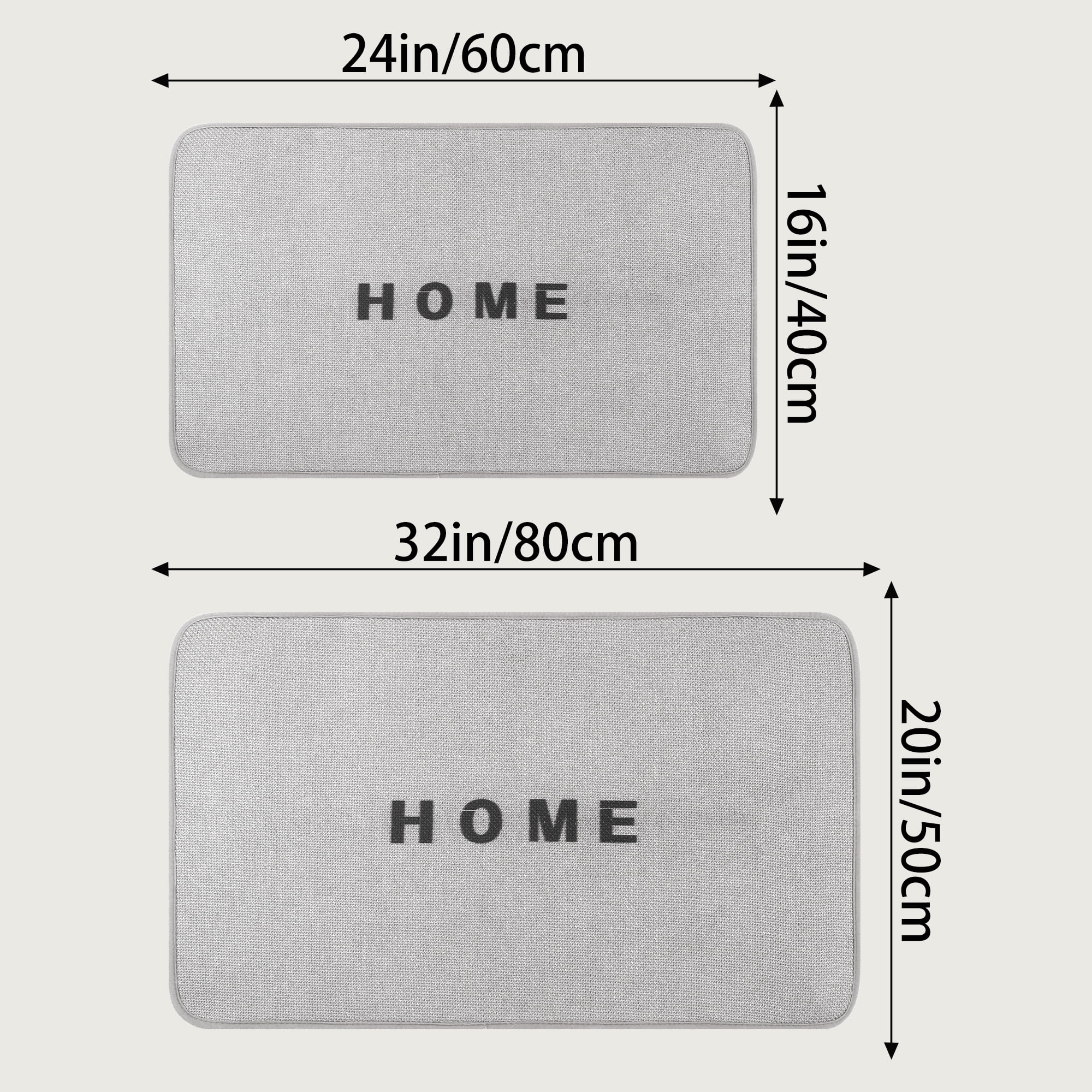 Unique Bargains Boho Bathroom Rugs Absorbent Non Slip Washable Bath Rugs Grey 20" x 32"