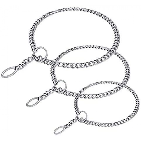 3 Pack Heavy Chain Dog Training Choke Collar