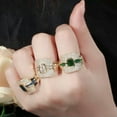 thumbnail image 4 of Luxury Square CZ Green Big Ring for Female Wedding Band Yellow Gold Plated Gift, 4 of 9