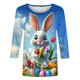 thumbnail image 2 of TaTaai Women's Casual Pullover T-Shirt Round Neck 3/4 Sleeve Easter Print Loose Fit Holiday Spring Festival Theme Everyday Wear Gift, 2 of 7