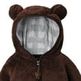 thumbnail image 4 of CAICJ98 Baby Toddler Boys Girls Fleece Jacket with Hood Zip Up Cute Bear Coats for Newborn Boys Girls Fuzzy Winter Jacket with Ear (Coffee,18-24 Months), 4 of 6