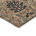 thumbnail image 4 of 8' Khaki Terra Cotta And Black Round Damask Washable Indoor Outdoor Area Rug, 4 of 5