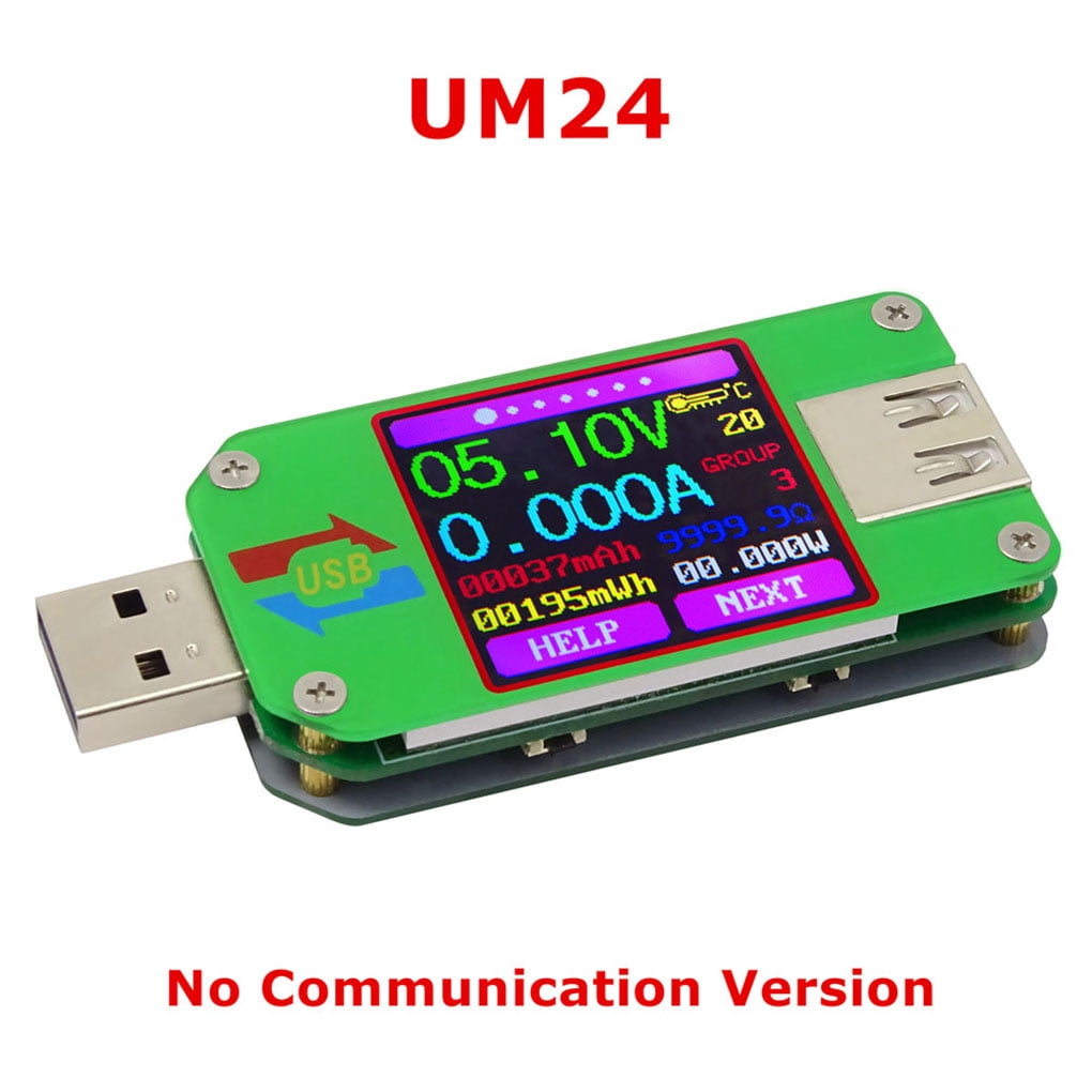 UM24 UM24C Color LCD Display Type-C Power Capacity Detector Voltmeter Ammeter UM24 UM24C Color LCD Display Type-C Power Capacity Detector Voltmeter Ammeter