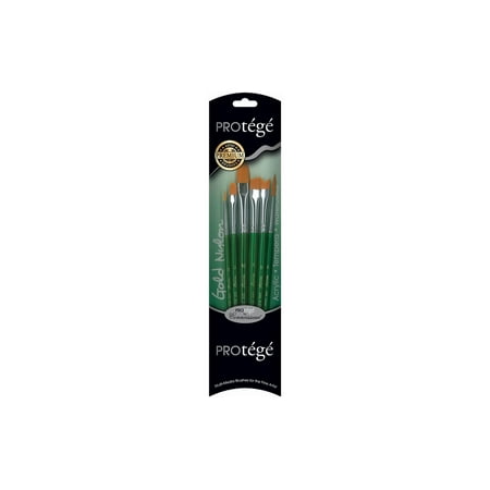 UPC: 0661670909590 | Protege Brush Set Gold Nylon Short Handle 6pc