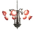 thumbnail image 5 of Meyda Tiffany 12243 Pink/White Tiffany Pond Lily 7 Light 24" Wide Chandelier - MultiColor, 5 of 7