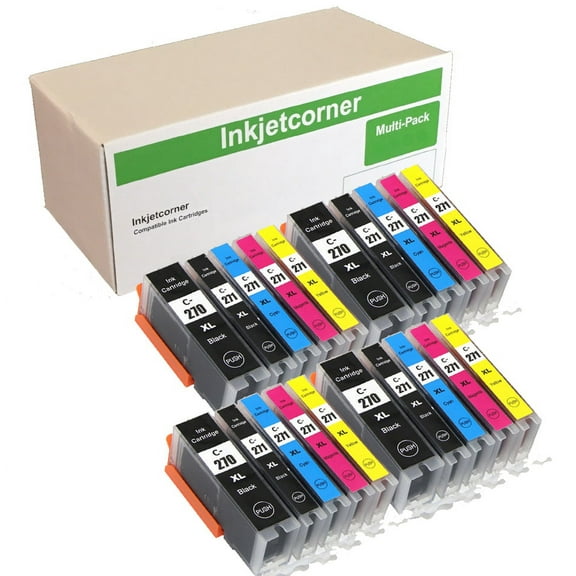 Inkjetcorner Compatible Ink Cartridges for PGI-270XL CLI-271XL (4 Black, 4 Small Black, 4 Cyan, 4 Magenta, 4 Yellow 20-Pack)