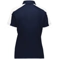thumbnail image 3 of Augusta Sportswear B98134654 Womens Two-Tone Vital Polo T-Shirt, Navy & White - Medium, 3 of 5