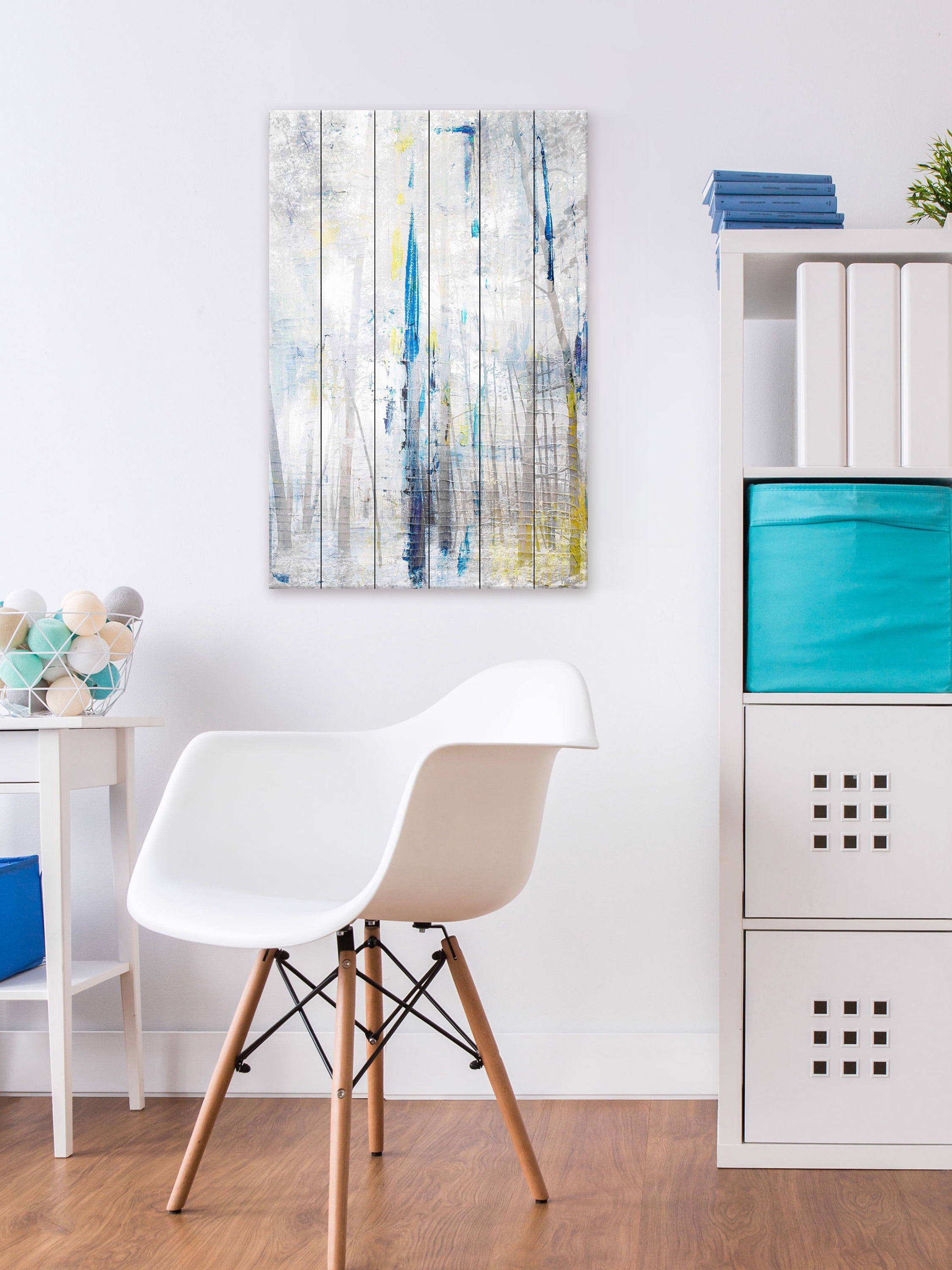 "Tall and Bright" Painting Print on White Wood