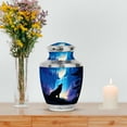 thumbnail image 7 of MUKTIVE Waterfall Memorial Urn for Human Ashes Adult Women for Funeral, Blue Burial Urns for Mom & Dad, Large Forest Decorative Urn for Ashes for Male, Forest Design Cremains Container, 10 Inch, 7 of 7