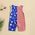 thumbnail image 4 of AINIYS Baby Summer Striped Romper Sleeveless Button Loose Playsuit Cotton Linen Jumpsuit Blue 18 Months, 4 of 7