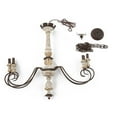 thumbnail image 5 of LNC 9-Light French country/Cottage Distressed Gray off-white wood Candle Shape Large Chandelier, 5 of 12