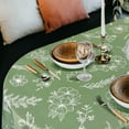 thumbnail image 4 of Sage Green Oval Tablecloth 60 x 84 Inches, Leaves Flower Summer Autumn Tablecloth Table Cover Table Cloths for Parties Kitchen Table, Polyester Fabric Floral Tablecloth, Sage Green Decor Accessories, 4 of 6
