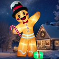 thumbnail image 1 of Soplador inflable OurWarm Gingerbread Man de 3,7 m, LED para exteriores, 1 of 7