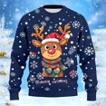 thumbnail image 6 of Christmas Sweatshirt for Men Women Long Sleeve Loose Casual Crewneck Ribbed Texture Snowflake and Reindeer Print Pullover, 6 of 6