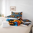 thumbnail image 5 of Geometric Aztec Bed in a Bag King Size Comforter Set 7 Pieces, Tribe Arrow Western Bedding Sets Exotic Style Teal Orange Geometry Sheet Set with Comforter, 5 of 5