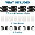 thumbnail image 2 of Kit de correas de fijación de carrete de cubierta solar para piscina para correas de manta solar que incluyen 8 correas de nailon con lengüetas, 8 placas de cable, 8 hebillas, 2 of 5