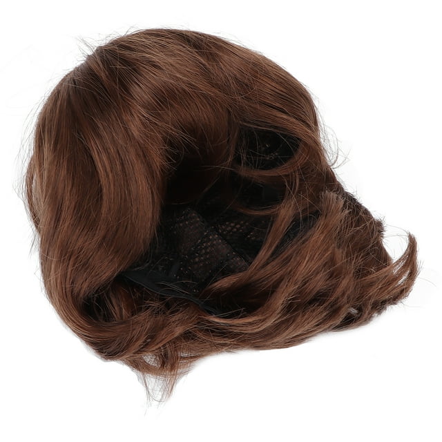 Male Short Naturally Light Brown Men Short Straight False Hair Soft Breathable High Temperature Fiber