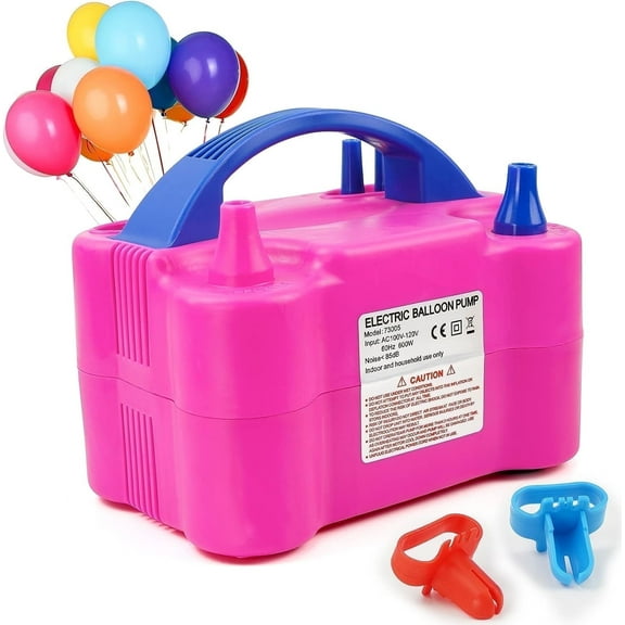 Electric Air Balloon Pump, Portable Dual Nozzle Electric Balloon Inflator for Party Decoration, 110V 600W Balloon Blower Pump Inflation