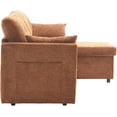 thumbnail image 7 of BISHE L Shaped Sectional Sofa with Pullout Bed, 81 Inch Convertible Sleeper with Reversible Chaise & Storage Seats, 2 in 1 Pull Out Couch with Side Pockets for Living Room, Apartment, Brown, 7 of 7