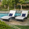 thumbnail image 2 of Noble House Salem Chaise Longue Réglable en Osier Gris pour Extérieur Coussin Beige (Ensemble de 2), 2 of 11