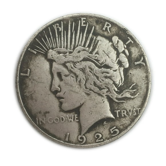Moneda conmemorativa 1925 con forma de cabeza de libertys, 39 mm, bañada en plata