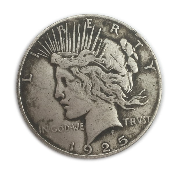 Moneda conmemorativa 1925 con forma de cabeza de libertys, 39 mm, bañada en plata