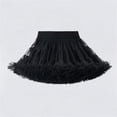 thumbnail image 2 of Miluxas Girls Soft Princess Fluffy Tiered Tulle Pleated Tutu Skirt Ballet Birthday Party Pettiskirt Black 5-7 Years, 2 of 5
