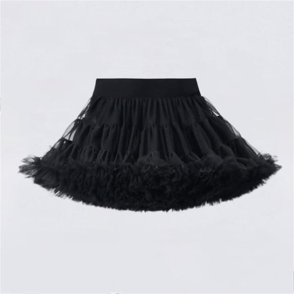 hengsof Toddlers Puffy Net Tutu Skirt Elastic Waist, Sheer Layered Dance Performance Skirt, Stage Costume for Little Girls Size 0-10 Years