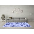 thumbnail image 3 of Ahgly Company Machine Washable Indoor Round Abstract Blue Modern Area Rugs, 3' Round, 3 of 4