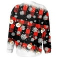 thumbnail image 4 of Womens Cardigan Christmas Plaid Santa Claus Snowflake Color Block Long Sleeve Button Knitted Sweater Plus Size Festival Knit Outwears, 4 of 5