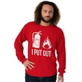 thumbnail image 3 of Put Out Fire Firefighter Fireman Men's Big & Tall Long Sleeve Graphic Tee Brisco Brands 2X, 3 of 5