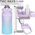 thumbnail image 3 of Party Zealot Motivational BPA Free 64 Oz Purple Tritan Water Bottle with Straw Time Marker, 3 of 7
