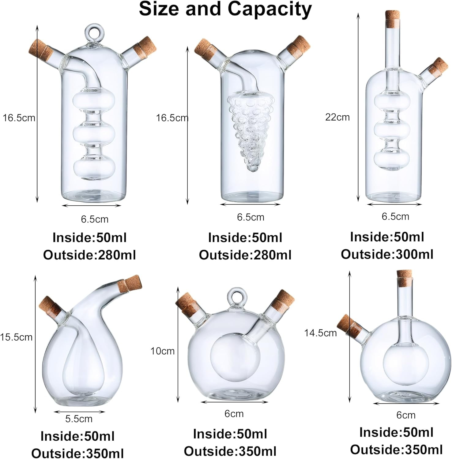 2 In 1 Oil Dispenser for Kitchen : Creative Shaped Olive Oil Dispenser Bottle,Cocktails Juice Oil and Vinegar Dispenser Set,Coffee Syrup Dispenser Seal Against Leakage (F)