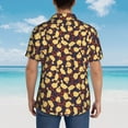 thumbnail image 4 of Pofeuu Cute Small Farm Birds Print Hawaiian Shirt for Men Sleeves Casual Button Down Summer Beach Dress Shirts T-Shirts,Large, 4 of 7