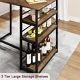 thumbnail image 6 of Eastvita 3 Piece Metal Alloy Storage Pub Table Set, Rustic Brown, 6 of 7