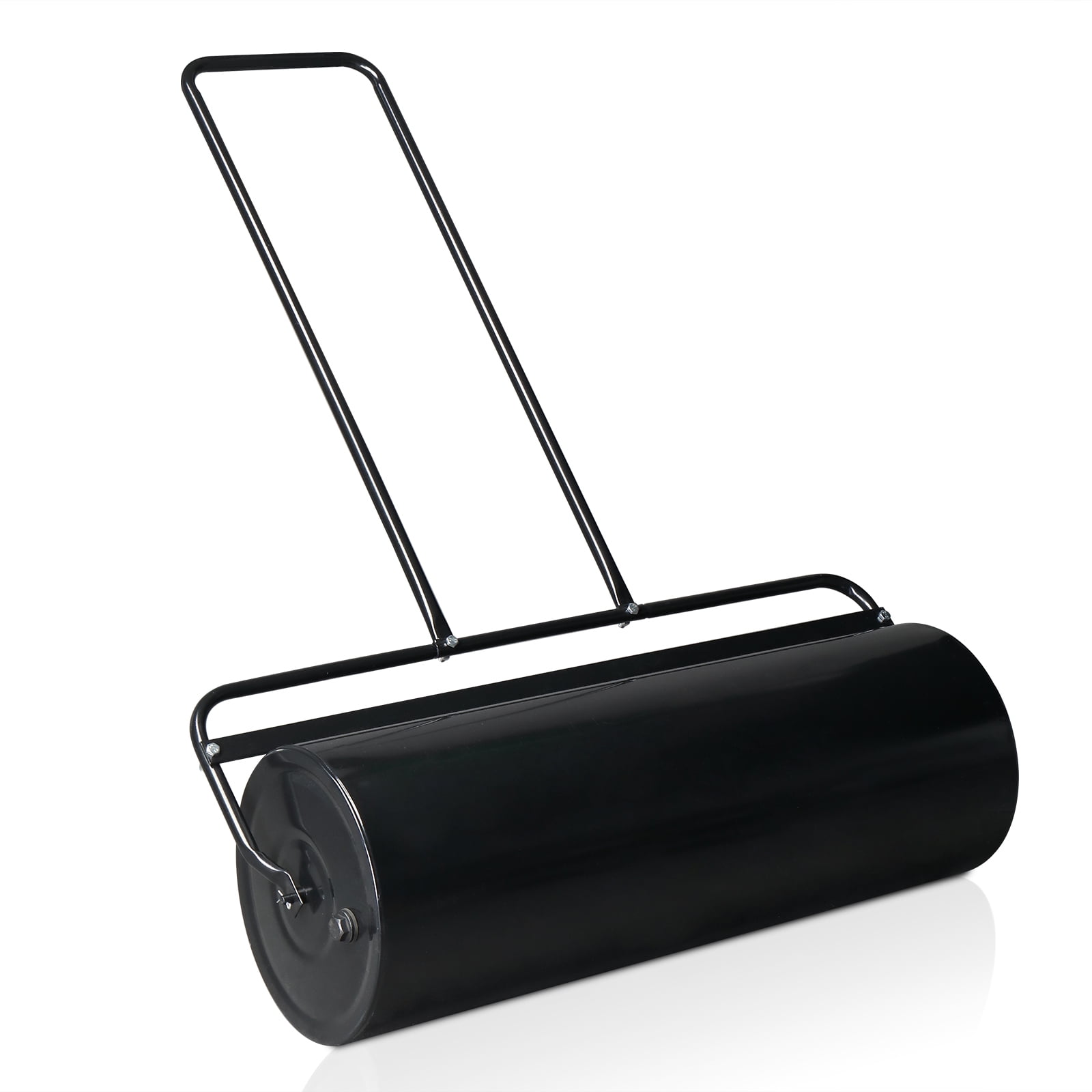 36in Cylindrical Iron Lawn Roller, Black
