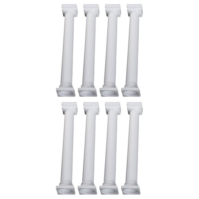 Soporte para tartas con forma de pilar romano, 8 piezas, para bodas, para exhibiciones, decoración retro, base de soporte, varilla de plástico blanco
