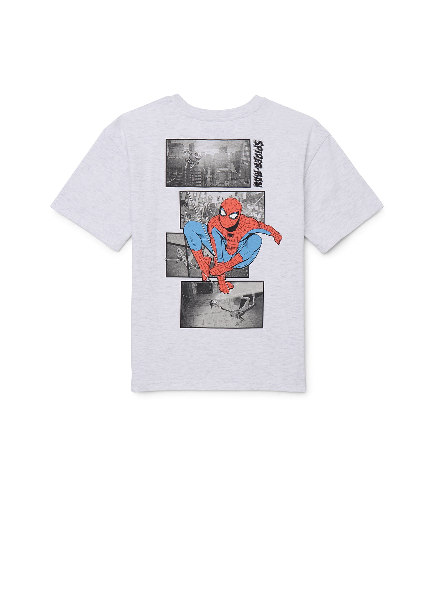 Spider-Man Boys Backwall Graphic Print Tee with Short Sleeves, Sizes 4-18