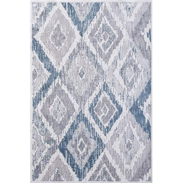 Dynamic Rugs MO9121669115 7 ft. 10 in. x 10 ft. 10 in. Mosaic 1669 Rectangle Contemporary Area Rug - 115 Cream, Grey & Blue
