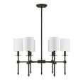 thumbnail image 2 of Savoy House 1-305-6-89 Chatham Updated Classical 6 Light Chandelier With White Fabric Shades in Matte Black (28" W x 18"H), 2 of 5