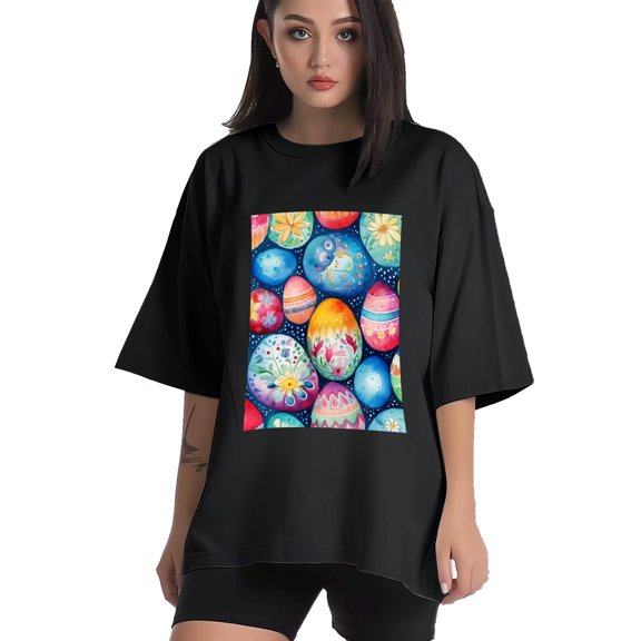 Plus Size Shirt for Women Black Tops for Women Short Sleeves Shirt for Women Easter 217 T Shirt Crewneck Shirt for Women XS