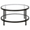thumbnail image 5 of Evelyn&Zoe Inez 32" Wide Round Coffee Table with Glass Shelf in Brass, 5 of 9