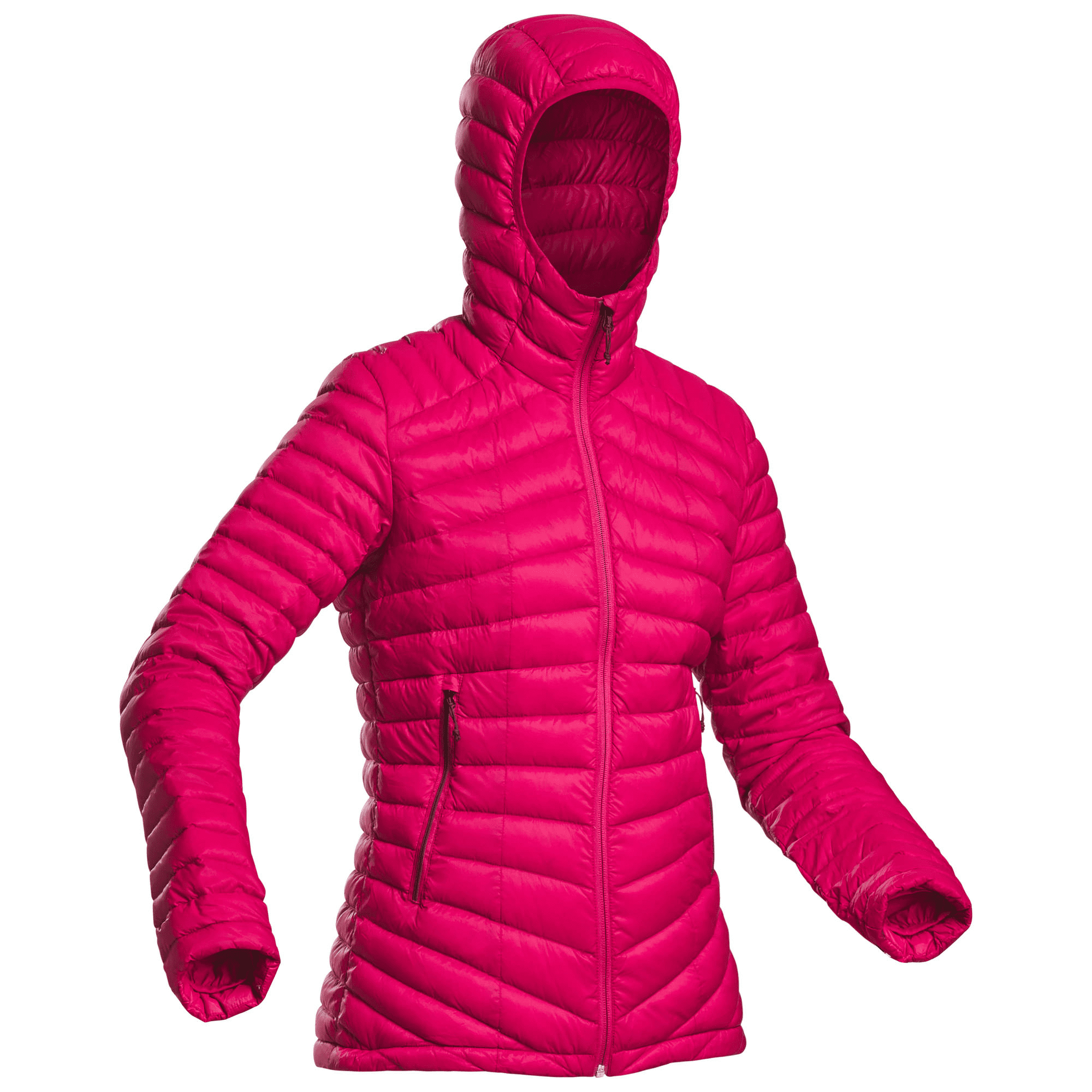 Forclaz Trek 100, 23°F Real Down Packable Puffer Backpacking Jacket, Women's,  Pink, Medium 