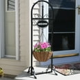 thumbnail image 4 of Sunnydaze 16" x 14" x 48" Metal Hanging Basket Planter with Welcome Sign, 4 of 8