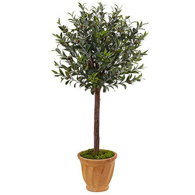 Nearly Natural 5837 4.5 ft. Olive Tree in Terracotta Planter